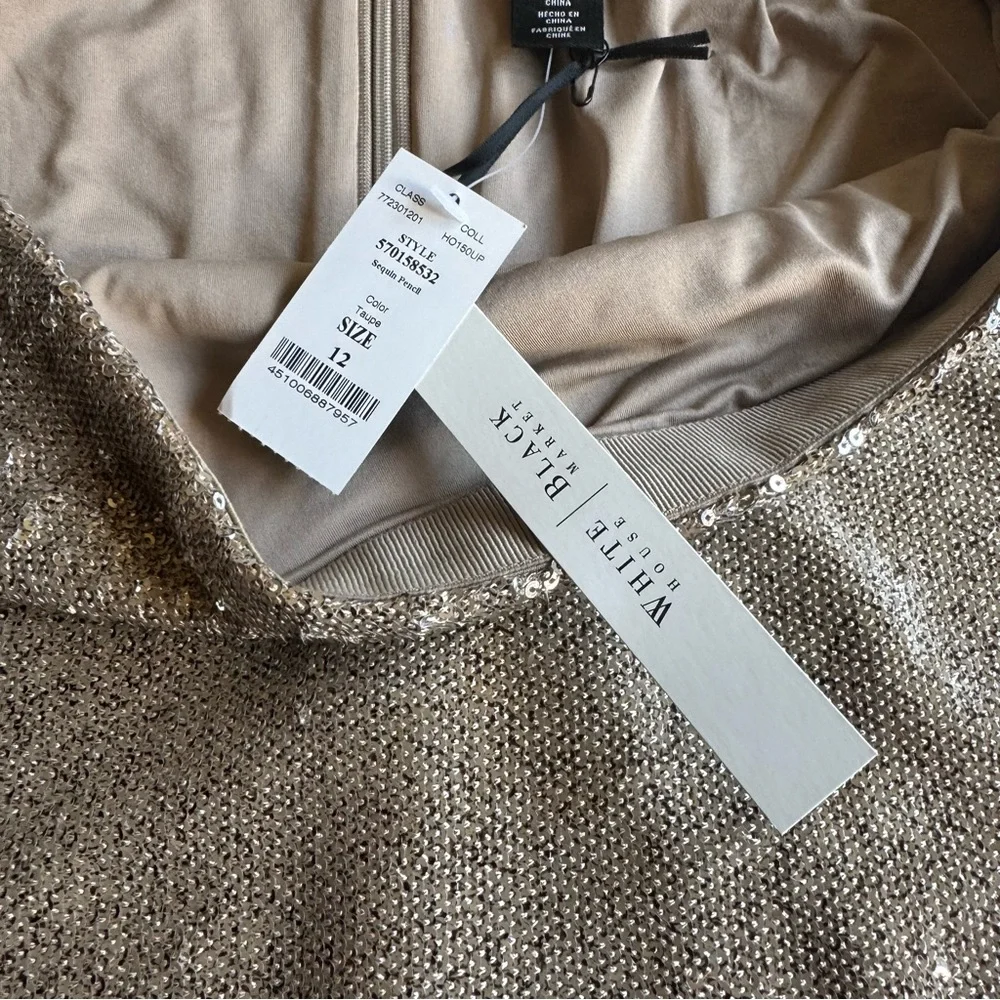 White House Black Market gold sequin skirt NWT